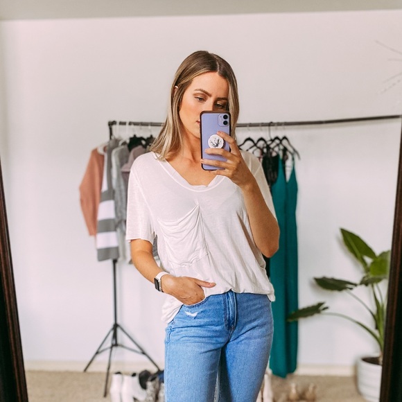 Audrey 3 + 1 Oversized White Tee, Size Small - Picture 1 of 4